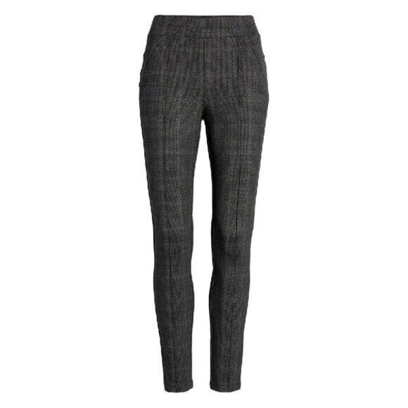 WIT & WISDOM NEW $68 Plaid Ankle Leggings in Charcoal Brown PM Petite Medium - Picture 4 of 5